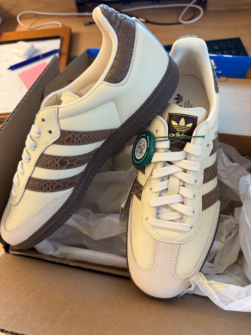 adidas Samba Cream and Brown Women’s Sneakers - Picture 4 of 5